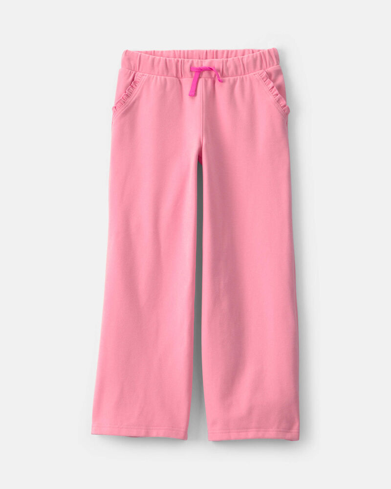 Girls Ribbed Pull-On Pants - Pink, image 1 of 4 slides