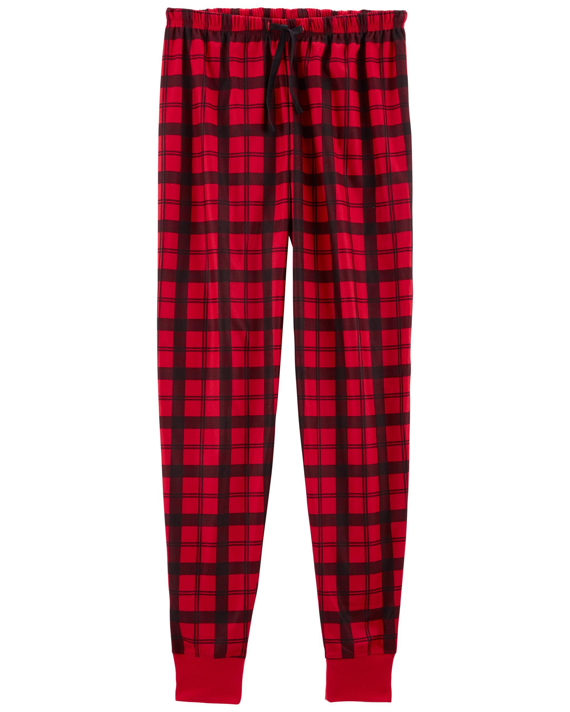 Red and black store plaid pajama pants