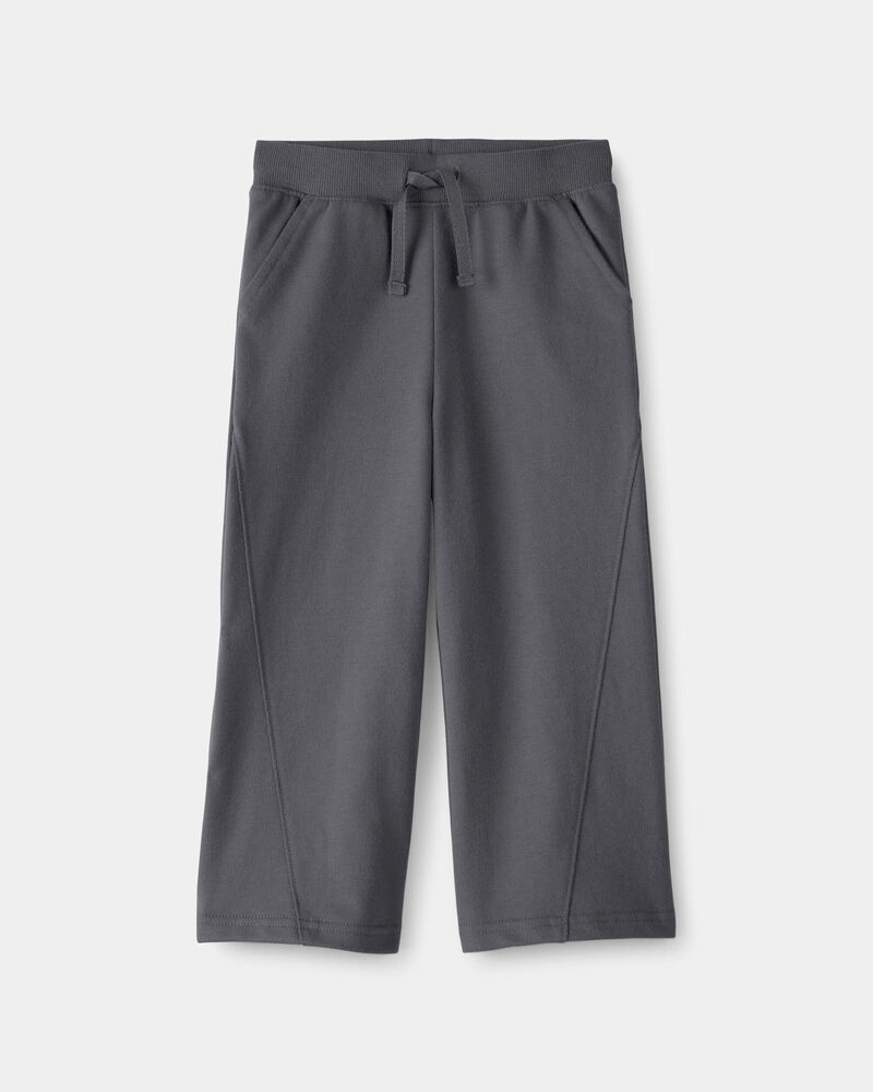 Toddler Girl French Terry Wide-Leg Active Pants - Grey, image 1 of 4 slides
