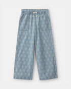 Filles - Pantalon &agrave; enfiler floral en chambray - D&eacute;lav&eacute; clair, image 1 sur 3 diapositives