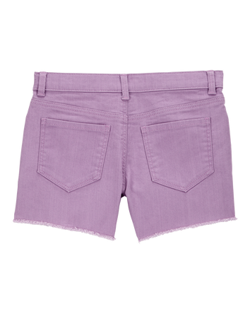 Kid Iconic Raw Hem Shorts - Purple, 