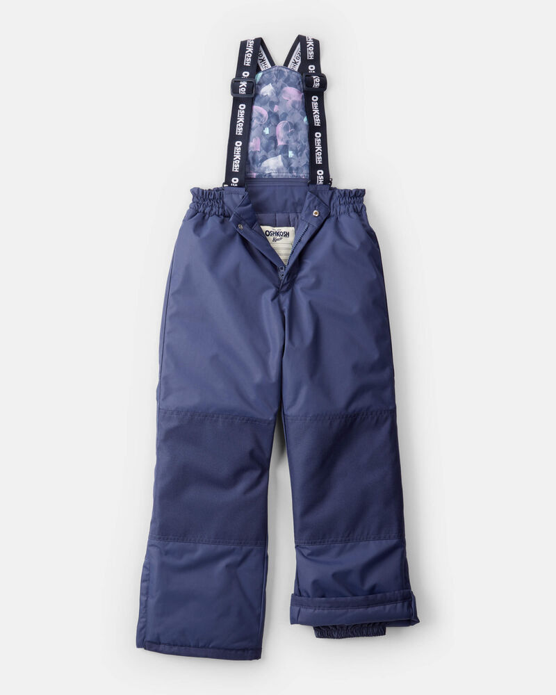 Girls 2-Piece Taslan Heart Print Snowsuit Set - Indigo, image 5 of 13 slides
