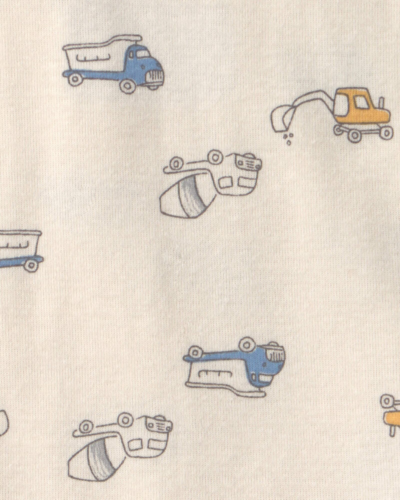 B&eacute;b&eacute; gar&ccedil;on - Ensemble 3 pi&egrave;ces cache-couches et pantalon &agrave; motif construction &ndash; Jaune/Gris/Ivoire, image 3 sur 4 diapositives