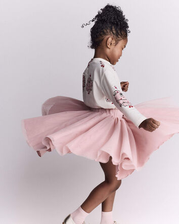 Toddler Girl Avenue Twirl™ Midi with Tulle - Light Pink, 