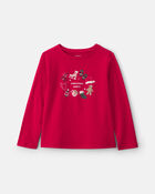 Girls Christmas Long-Sleeve Graphic Tee - Red, image 1 of 3 slides