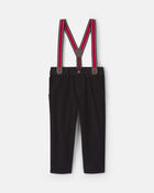 Toddler Boy Corduroy Straight Suspender Pants - Black, image 1 of 4 slides