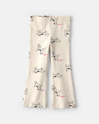 Toute-petite fille - Legging extensible &agrave; jambe &eacute;vas&eacute;e en coton &agrave; motif chien - Cr&egrave;me, image 1 sur 3 diapositives