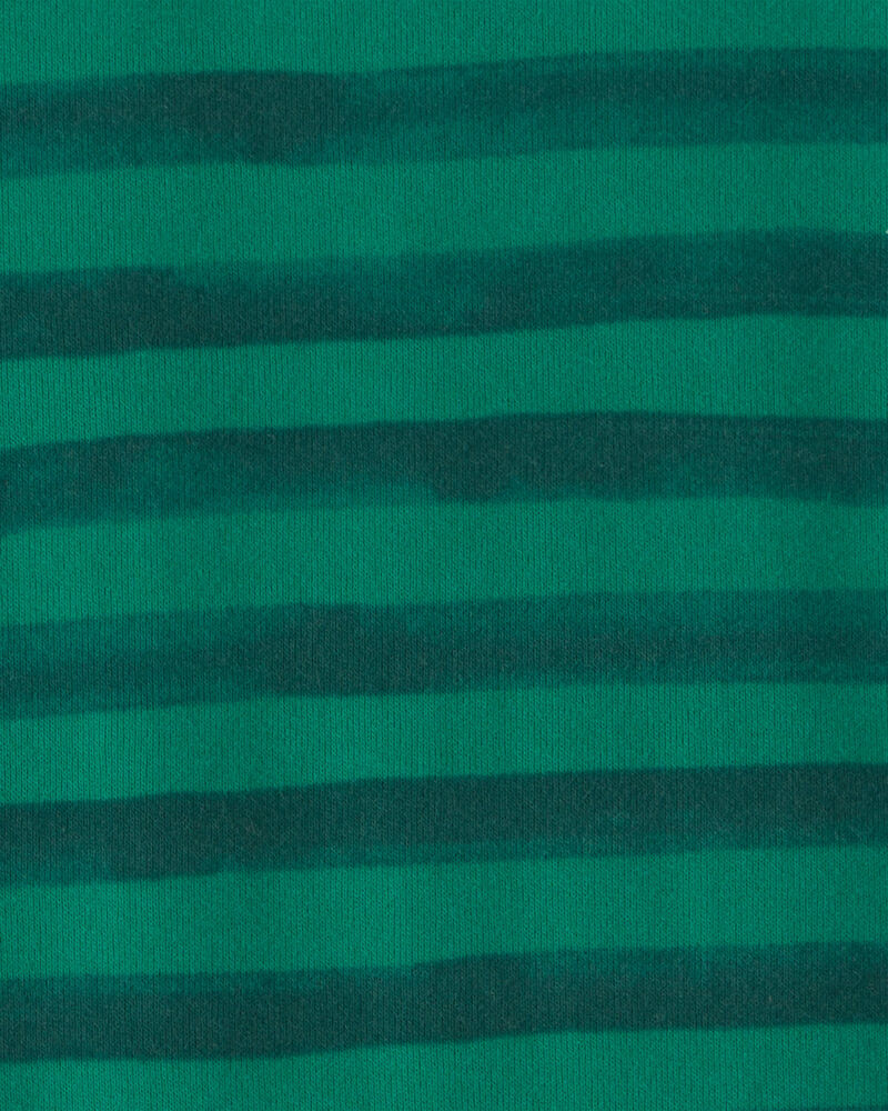Toddler 1-Piece Striped Snowman 100% Cotton Snug Fit Footed Pyjama - Green, image 3 of 4 slides