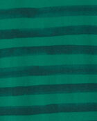 Toddler 1-Piece Striped Snowman 100% Cotton Snug Fit Footed Pyjama - Green, image 3 of 4 slides