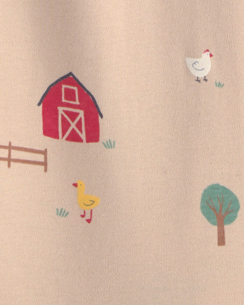 Baby Farm 100% Cotton 2-Way Zip Sleeper - Beige, image 4 of 5 slides