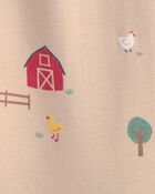 Baby Farm 100% Cotton 2-Way Zip Sleeper - Beige, image 4 of 5 slides