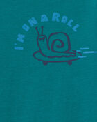 Tout-petit gar&ccedil;on - T-shirt manches longues &agrave; imprim&eacute; escargot &ndash; Sarcelle, image 2 sur 2 diapositives