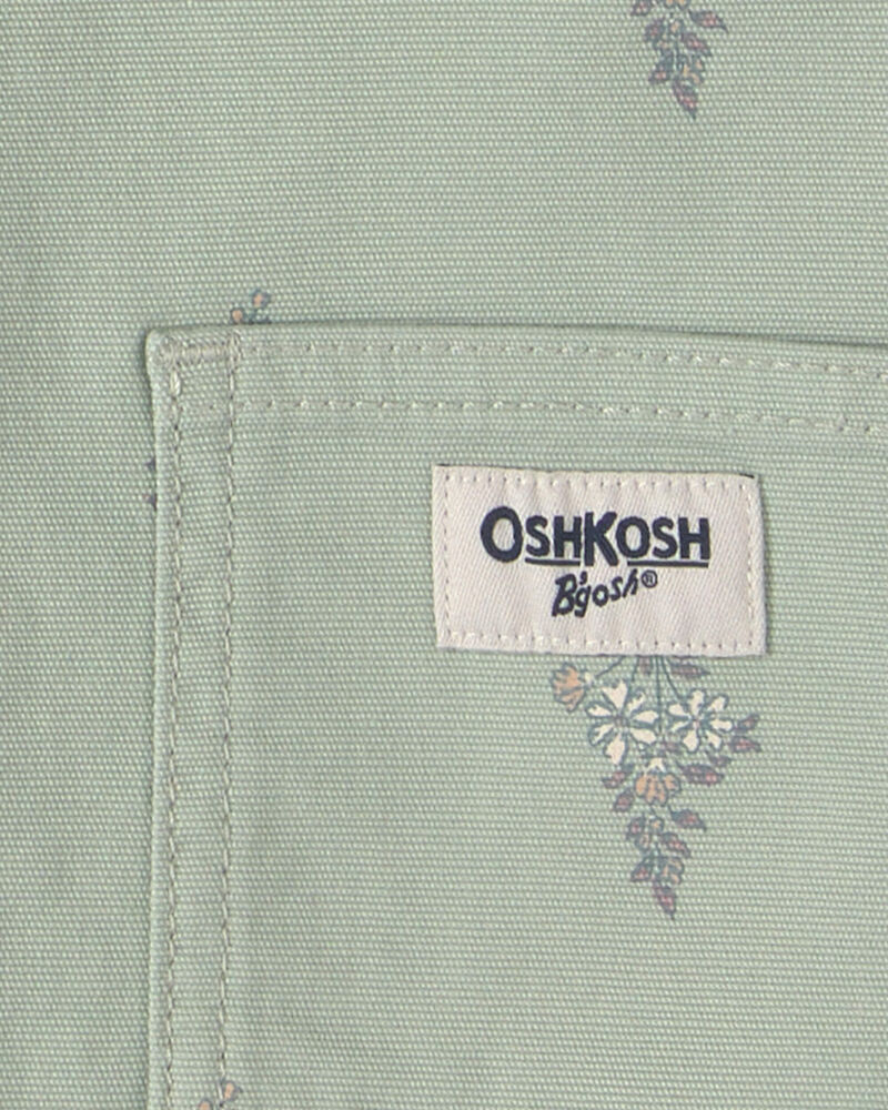 Toddler Girl Floral Canvas Jacket - Green, image 2 of 3 slides