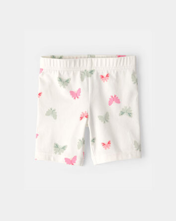 Toddler Girl Butterfly Bike Shorts - Ivory, 