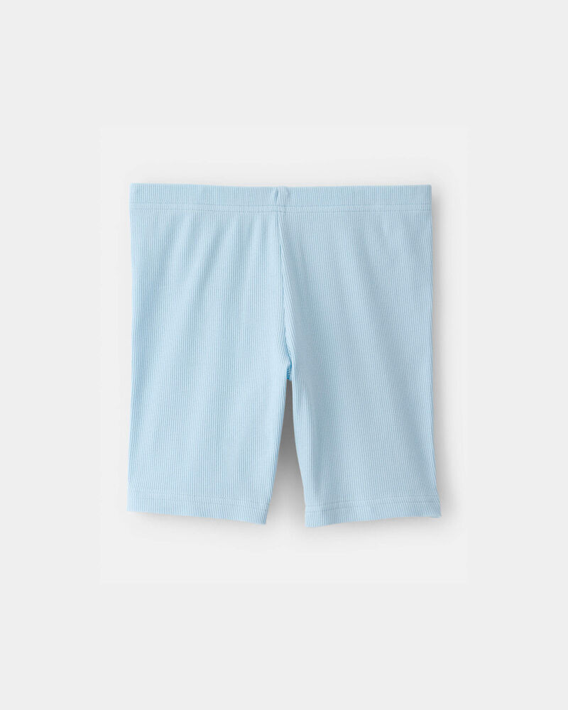 Filles - Short de cycliste, couleur unie - Bleu, image 2 sur 3 diapositives