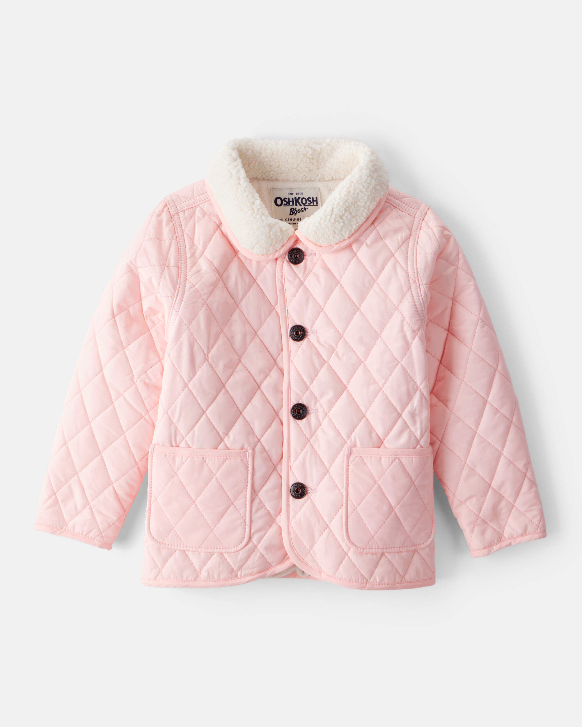 Toddler Girl Quilted Long-Sleeve Fashion Jacket - Pink | Carter's