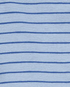 Enfant en bas âge Ensemble 2 pièces haut henley à rayures - Bleu, image 2 sur 3 diapositives