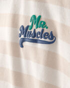 Tout-petit gar&ccedil;on - T-shirt &agrave; rayures &laquo;Mr. Muscles&raquo; - Beige, image 2 sur 3 diapositives