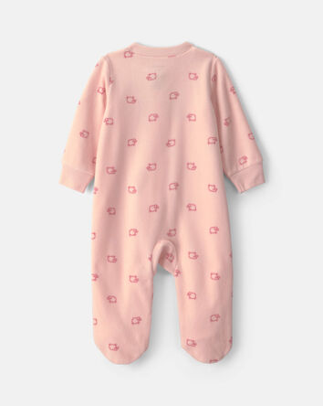 B&eacute;b&eacute; fille - Grenouill&egrave;re en molleton &agrave; fermeture &agrave; glissi&egrave;re double sens &laquo;Baby Sister&raquo; - Rose, 
