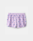 Girls Butterfly Short-Sleeve Loose Fit 2-Piece pyjama Set - Purple, image 2 of 5 slides