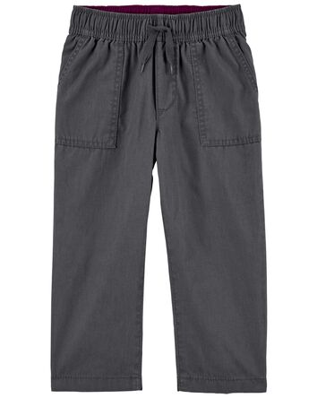 Jersey Lined Tapered Canvas Pants, 