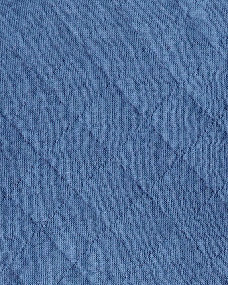 Baby Boy 3-Piece Quilted Vest Outfit Set - Blue/Brown, image 2 of 4 slides