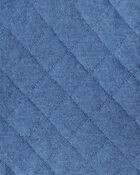 Baby Boy 3-Piece Quilted Vest Outfit Set - Blue/Brown, image 2 of 4 slides