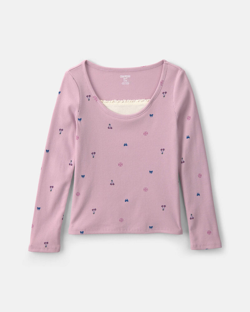 Girls Long-Sleeve Top - Purple, image 1 of 5 slides