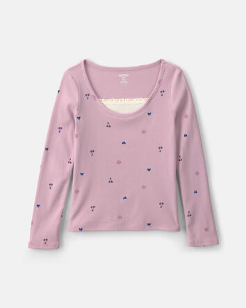 Girls Long-Sleeve Top - Purple, 