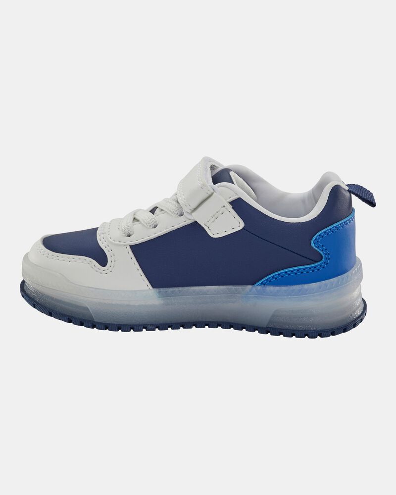 Toddler Light-Up Casual Sneakers - White/Navy, image 7 of 8 slides