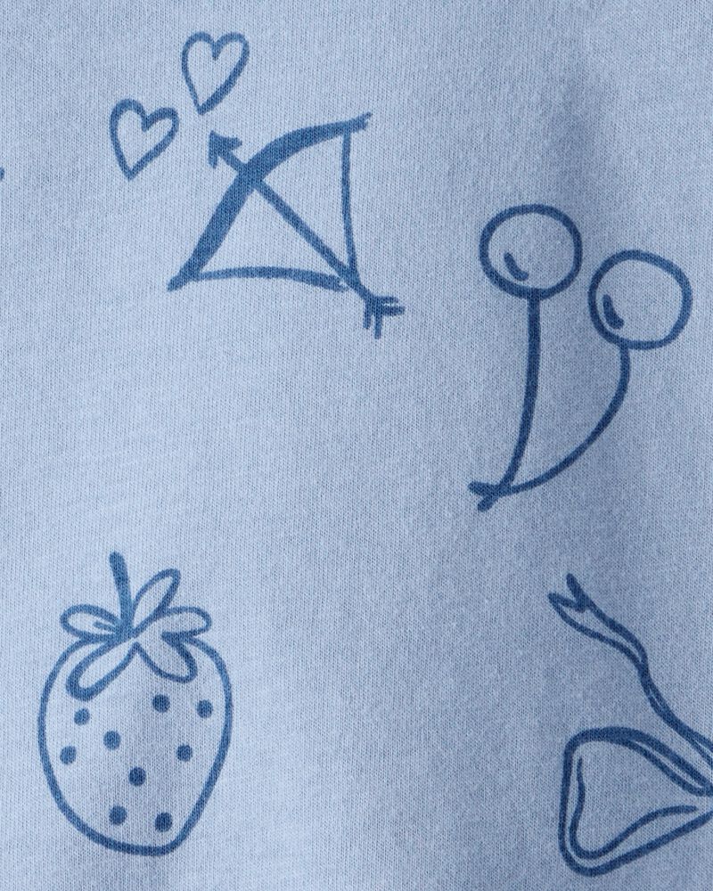 Baby Girl Icon Print  Long Sleeve Tee - Blue , image 2 of 3 slides