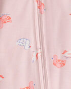 Baby Girl Flamingo PurelySoft&trade; Snug Fit Sleeper - Pink, image 7 of 9 slides