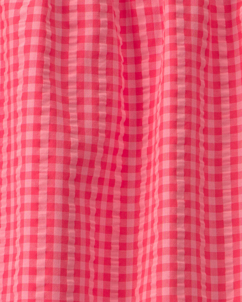 Filles - D&eacute;bardeur &agrave; carreaux - Rouge, image 2 sur 2 diapositives