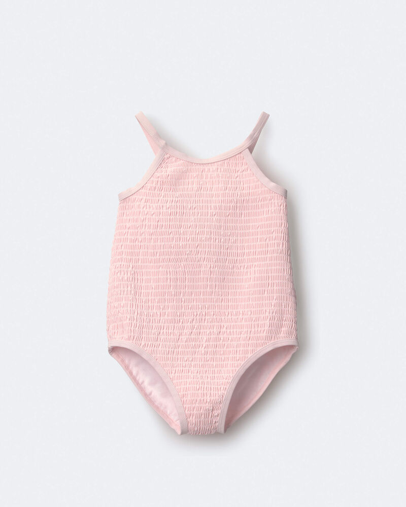 Toddler Girl Smocked One-Piece Swimsuit - Light Pink, image 2 of 7 slides