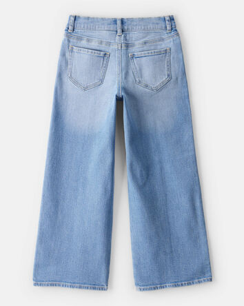 Girls Denim Wide-Leg Jeans - Light Wash, 
