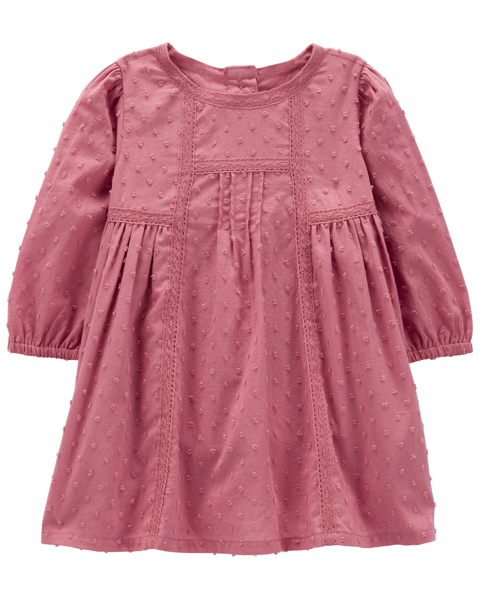 Baby Girls Baby Swiss Dot Crochet Trim Dress 18M OshKosh Bgosh