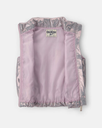 Toddler Girl Metallic Vest - Pink, 