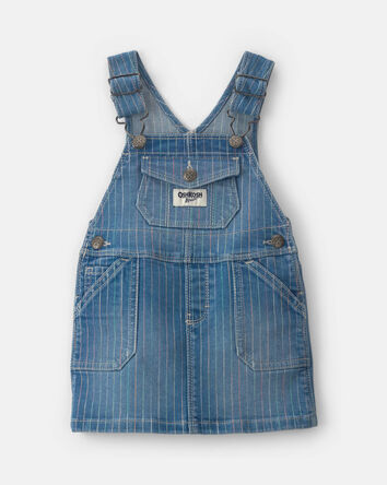 Baby Girl Rainbow Stripe Denim Skirtall - Medium Wash, 