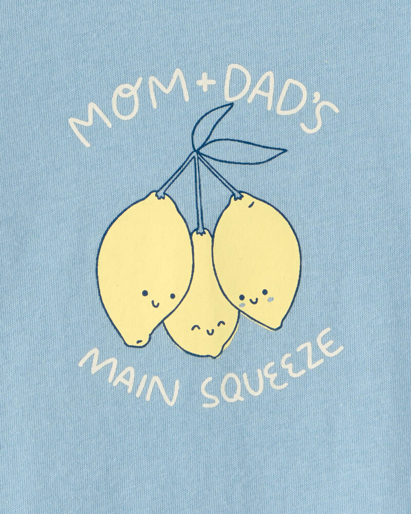 Baby 'Main Squeeze' Lemon Graphic Bodysuit - Blue, image 2 of 3 slides