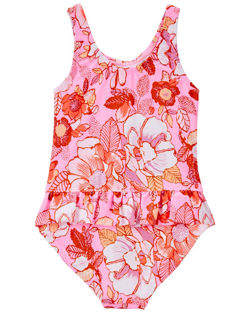 Neon Floral One Piece Swimsuit, image 2 of 2 slides