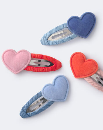 Toddler Girl 4-Pack Heart Clips, 