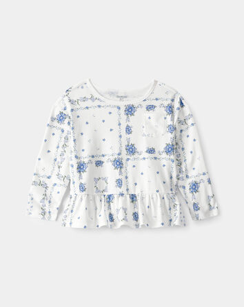 Tout-petit fille - Haut &agrave; manches longues et basque, bandana - Blanc, 