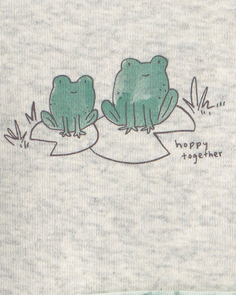 Baby 3-Piece Frog Bodysuit & Pant Set - Green/Grey, image 2 of 5 slides
