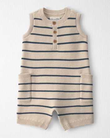 B&eacute;b&eacute; - Barboteuse en tricot de coton biologique &agrave; rayures, 