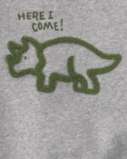Baby Boy 2-Piece Dinosaur Fleece Pullover & Pant Set - Grey, image 3 of 5 slides