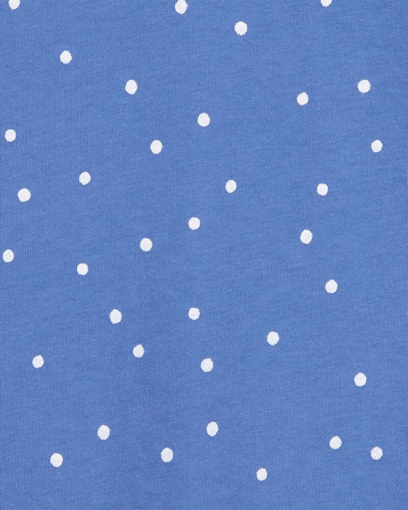 Kid Polka Dot Short-Sleeve Fashion Top - Blue, image 2 of 3 slides