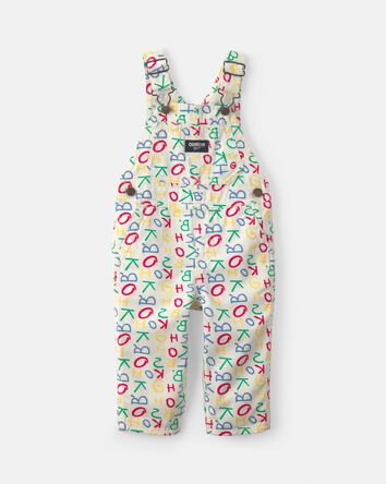 Baby Alphabet Overalls - White, 