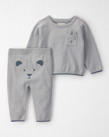 Baby 2-Piece Organic Cotton Sweater Knit Top & Pant Set, 