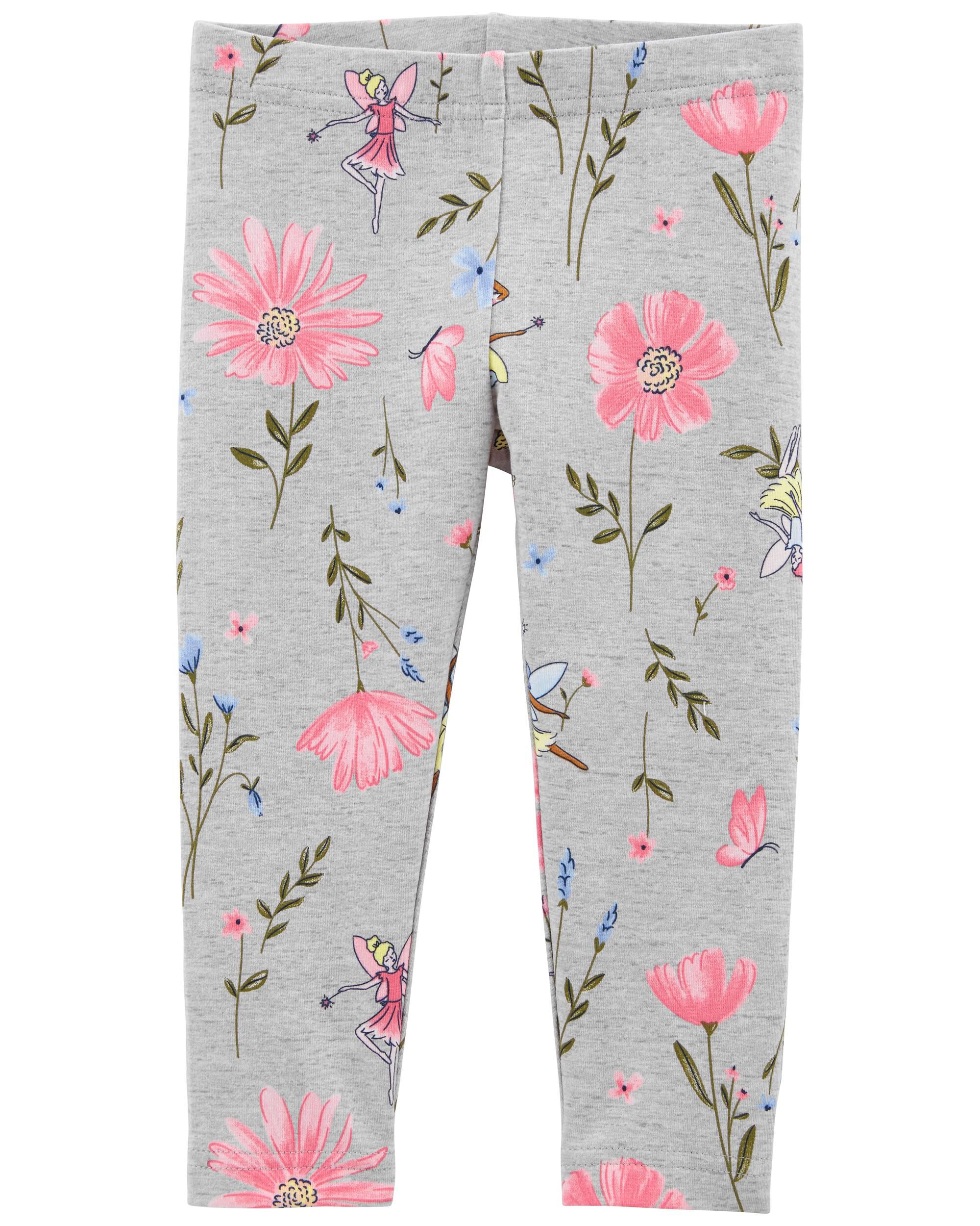 Grey Floral Capri Leggings carters