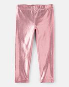 Toddler Girl Pull-On Stretch Metallic Leggings - Pink, image 1 of 4 slides